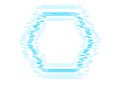 Abstract glitch effect blue grunge hexagon background