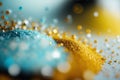 Abstract Glitter Background in Mustard & Powder Blue