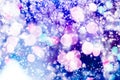 Abstract glitter lights and stars. Festive blue and white color sparkling vintage background.Blurred bokeh christmas background wi Royalty Free Stock Photo