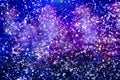 Abstract glitter lights and stars. Festive blue and white color sparkling vintage background.Blurred bokeh christmas background wi Royalty Free Stock Photo