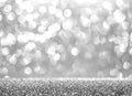 Abstract glitter silver background. Holiday shiny texture. Winter xmas theme Royalty Free Stock Photo