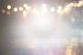 Abstract glitter silver and gild lights background. de-focused Royalty Free Stock Photo
