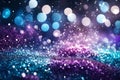 abstract glitter silver, purple, blue lights background. de-focused. banner Generated Ai Royalty Free Stock Photo