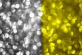 Abstract two color texture glitter lights background. silver, gold. de-focused.