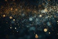 abstract glitter vintage abstract lights background. gold, silver, blue and black. de-focused Royalty Free Stock Photo