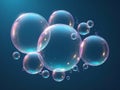 abstract Glittering giant bubble effect glowing light on blue background Royalty Free Stock Photo