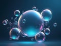 abstract Glittering giant bubble effect glowing light blue background Royalty Free Stock Photo