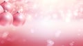 Abstract blurred modern pink Christmas background with Christmas shiny balls bokeh copy space ai generated