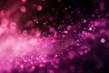 Abstract glittery banner with pink shining particles on back background, sparkling light Royalty Free Stock Photo