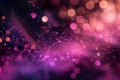 Abstract glittery banner with pink shining particles on back background, sparkling light Royalty Free Stock Photo