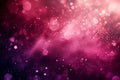 Abstract glittery banner with pink shining particles on back background, sparkling light Royalty Free Stock Photo