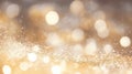 Abstract glittery gold and silver sparkling celebratory background with light bokeh. Perfect backdrop for product shots