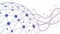 Abstract Global Network, Data Connection Digital Flow Vector, vector design Generative AI Royalty Free Stock Photo