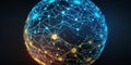 Abstract global network technology illustration for business, telecommunications, Internet of Things, big data, fintech or Royalty Free Stock Photo