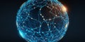 Abstract global network technology illustration for business, telecommunications, Internet of Things, big data, fintech or Royalty Free Stock Photo