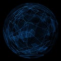 Abstract globe glow blue line and opacity triangle