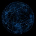 Abstract globe glow blue line