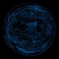 Abstract globe glow blue line