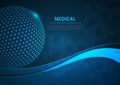 Abstract globe with hexagon pattern medical health care innovation tech desig background Royalty Free Stock Photo