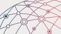 Abstract Globe Network of Connected Nodes, Global Tech, vector design Generative AI Royalty Free Stock Photo