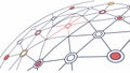 Abstract Globe Network with Interconnected Points, vector design Generative AI Royalty Free Stock Photo