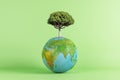 Abstract globe with tree on background. World, earth, ecology and planet concept. 3D Rendering Royalty Free Stock Photo