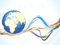 Abstract globe with wave background Royalty Free Stock Photo