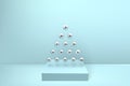 Abstract glossy Christmas tree made of silver metallic sphere ge