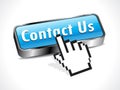 Abstract glossy contact button with hand cursor