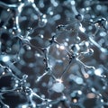 Abstract: Glossy nodes connected by lines, hyper-realistic network, connectivity and science Royalty Free Stock Photo