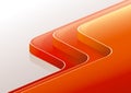 Abstract glossy red orange 3D perspective steps.