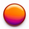 Abstract Glossy Round Button Orange Purple Gradient on White Background Royalty Free Stock Photo