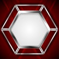 Abstract glossy shiny metallic hexagon background