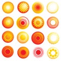 Abstract glossy sun icons Royalty Free Stock Photo