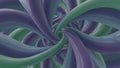 Abstract Glossy Tubes Swirling Violet Green Background Pattern Royalty Free Stock Photo