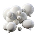 Abstract glossy white 3d speech bubble cluster communication concept modern Royalty Free Stock Photo