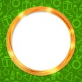 Abstract glow golden circle frame. Christmas. Template Royalty Free Stock Photo