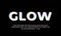 Abstract glow light white cyan font effect or text effect