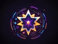 Abstract glow modern AI star icon Large data processing concept. Icon element design for app and web