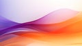 Abstract glow violet orange waves design with smooth curves and soft shadows on clean modern background Royalty Free Stock Photo