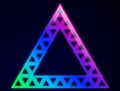 Abstract glowed triangle on dark background Royalty Free Stock Photo