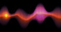 abstract glowing audio waveform background