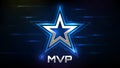 glowing background of blue star and MVPmost valuable player sign Royalty Free Stock Photo