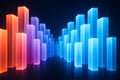 Abstract glowing bar chart representing data and technology Royalty Free Stock Photo