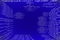 Abstract glowing blue coding programming background with mock up place. Big data and code concept.