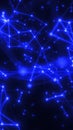 Abstract glowing blue digital network with connected nodes, symbolizing communication, data exchange, and futuristic Royalty Free Stock Photo