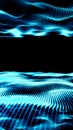 Abstract glowing blue digital waves made of dots and lines, symbolizing technology, motion, and futuristic visualization Royalty Free Stock Photo