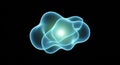 Abstract Glowing Blue Energy Form on Black Background Royalty Free Stock Photo