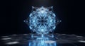 Abstract glowing blue geometric lattice structure Royalty Free Stock Photo