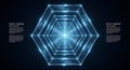 Abstract glowing blue hexagonal tunnel background Royalty Free Stock Photo